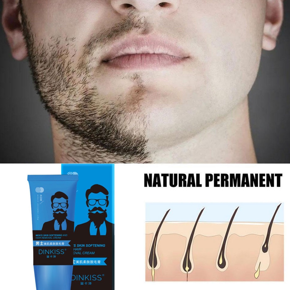 Krim Penghilang Bulu Pria Brewok Permanen Hair Removal Perontok Bulu Kumis Area Wajah Cepat Tanpa v 