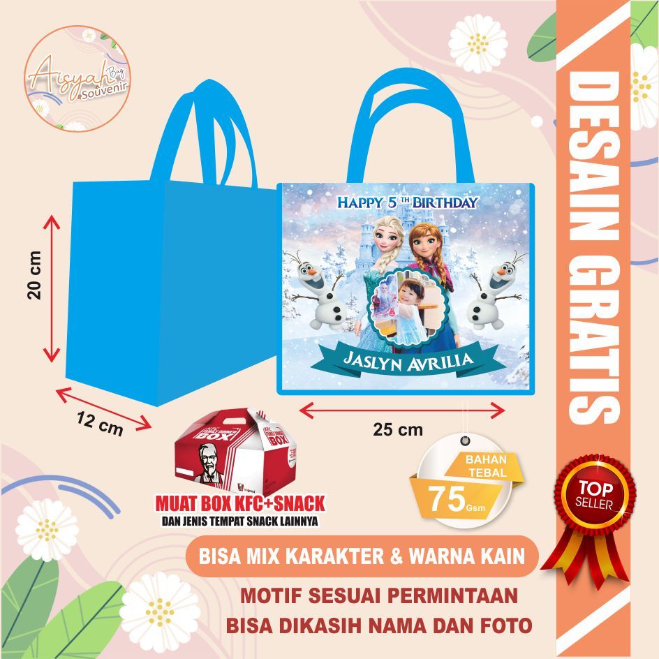 

TAS ULANG TAHUN FROZEN / TAS ULTAH FROZEN / TAS SOUVENIR ULTAH FROZEN / BINGKISAN ULTAH FROZEN / GOODIE BAG ULTAH FROZEN