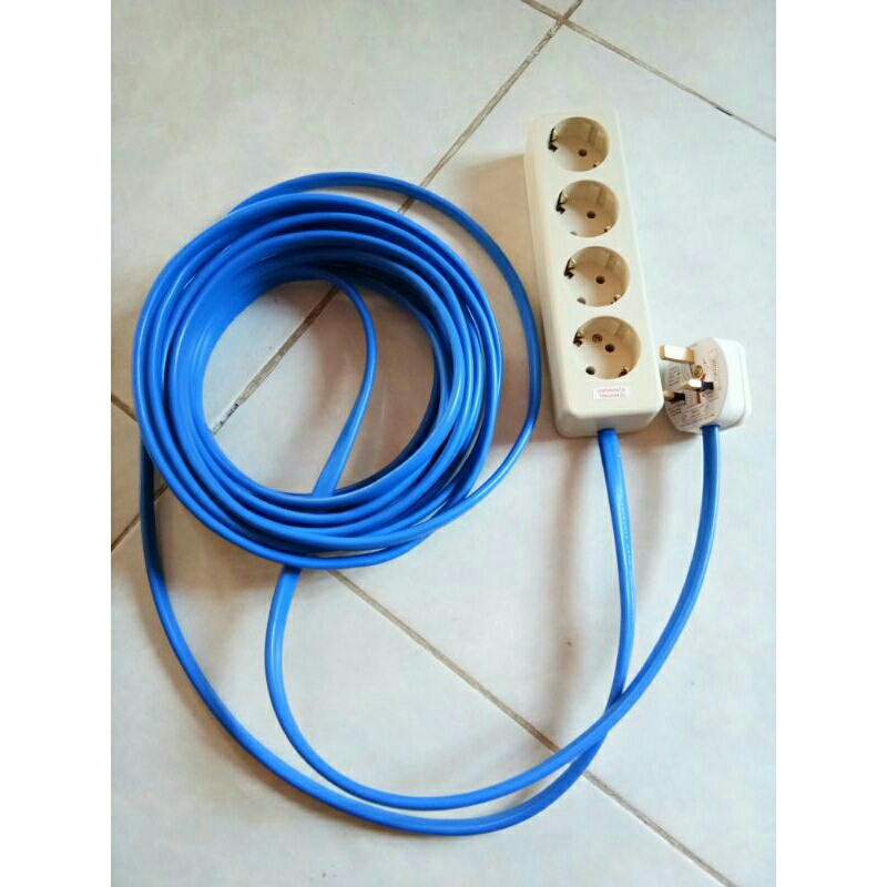 Stop Kontak Uticon Lubang 4 dengan colokan kaki 3 Panasonic kabel serabut 3x1,5