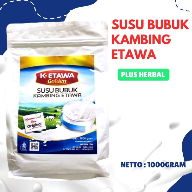 

Susu Bubuk Kambing K-ETAWA GOLDEN 1000Gram 1kg