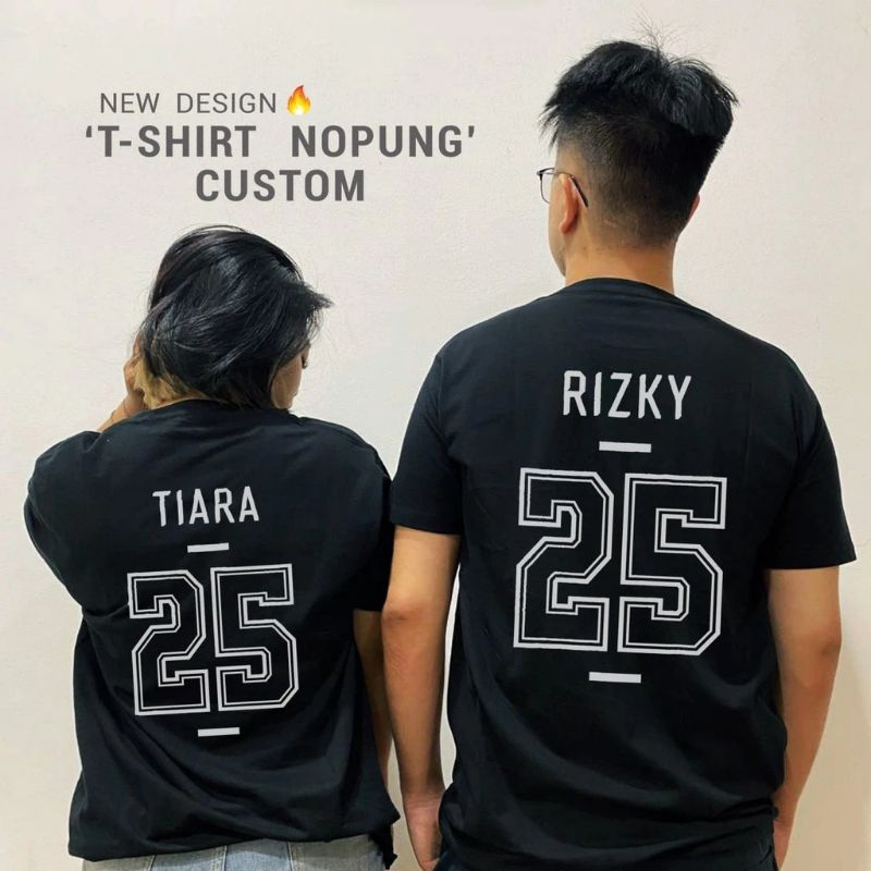 Kaos Baju Costum Couple Nama No Punggung / Kaos Couple / Kaos Pria Wanita