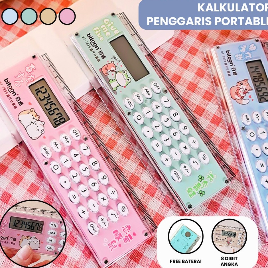 

KODE P76D Kalkulator Penggaris Karakter 2IN1 Mini Portable Multifungsi Kalkulator 8 Digit Penggaris 15cm Perlengkapan Sekolah Anak Praktis Ruler Set Calculator Import Stockami A65