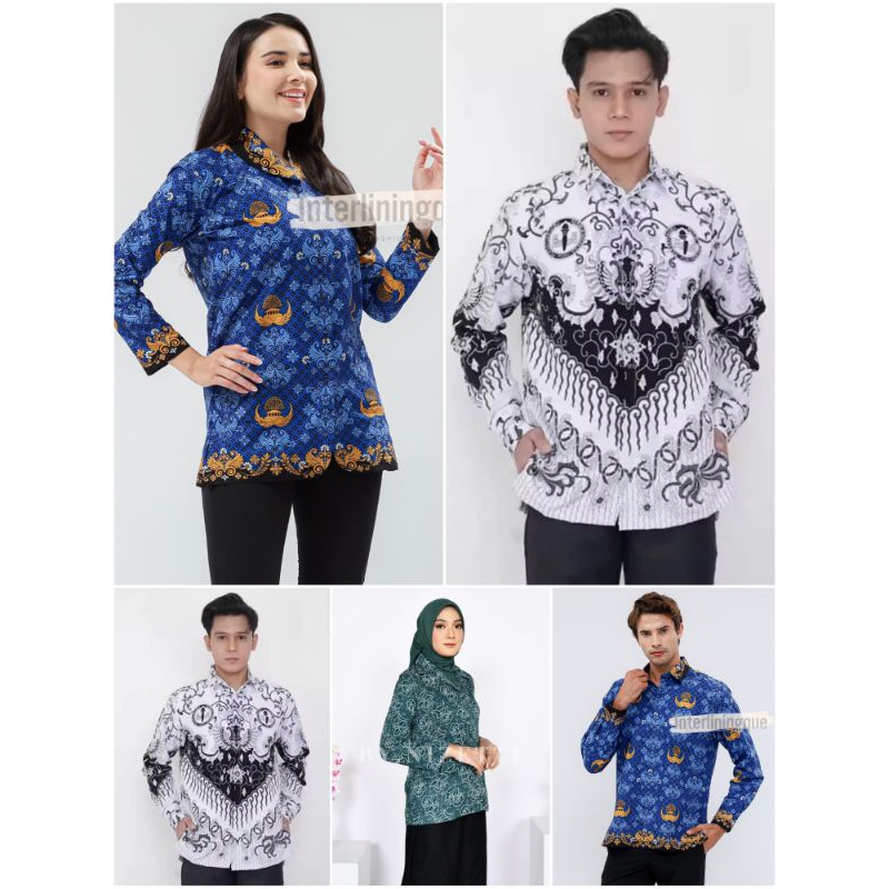 BAJU BATIK SERAGAM PKK KORPRI PGRI PRIA DAN WANITA FOURING KATUN FOURING LAKI-LAKI // BATIK PEREMPUA
