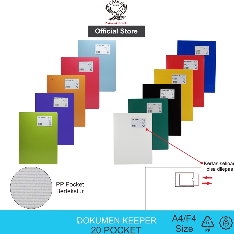 

KODE E98T Dokumen Keeper Clear Holder Document Keeper Display Book EAGLE A4 F4 2 Pocket