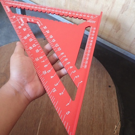 

KODE E84C Penggaris Siku Multifungsi Sudut 9 Derajat Mistar Triangle Ruler Pasekon Penggaris Tukang Aluminium