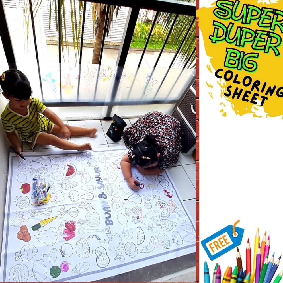 KODE O68F KERTAS MEWARNAI ANAK JUMBO yukitadraw murah Poster Mewarnai Raksasa Ukuran Besar GIANT COL