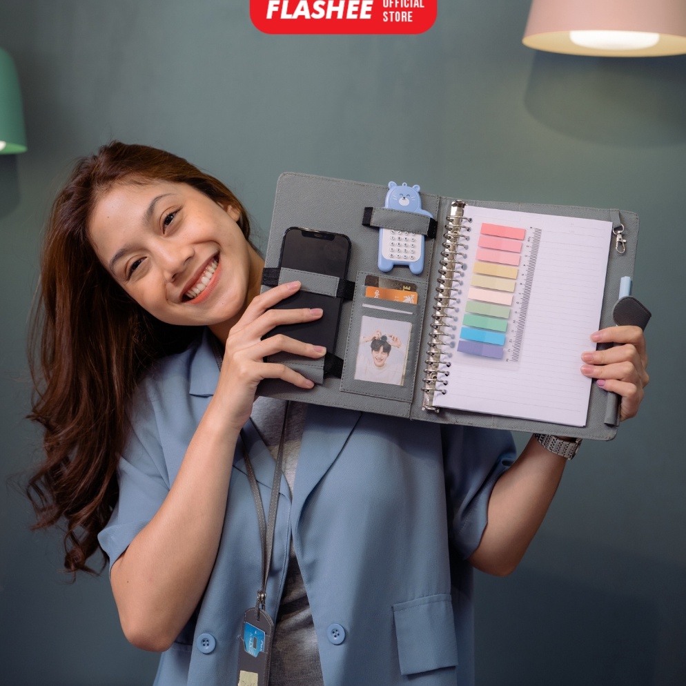 

KODE Y46Y Flashee Binder Polos A5 2 Ring Antimainstream Ozzie Binder Eksklusif A5 2 Ring Multifungsi 7 Warna