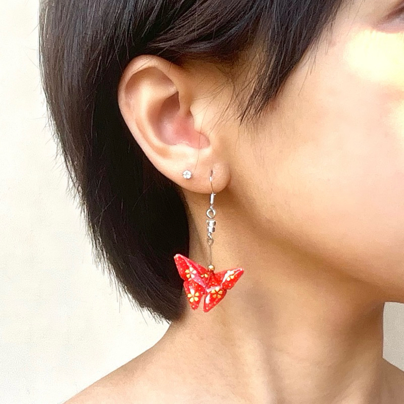 Muripat | Butterfly Origami Earring, Anting Kupu-Kupu Origami Buatan Tangan | Clip On, Anting Jepit 