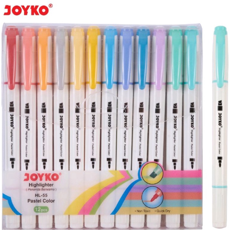 

KODE F26I 1 Set isi 12 Warna GROSIR Highlighter Joyko HL55 Highlighter Penanda Joyko HL55 Joyko HL 55