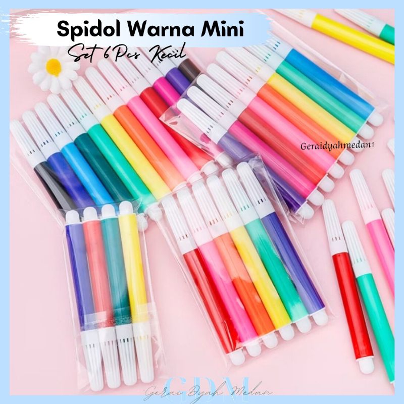 

Spidol Warna Mini Set 6 Pcs Ukuran Kecil
