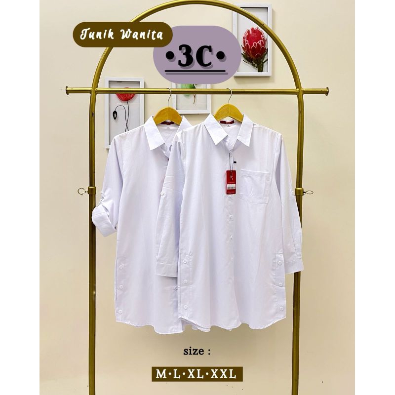 TUNIK 3COINS  KEMEJA THREE C  KEMEJA WANITA DEWASA  KEMEJA POLOS PUTIH WANITA  KEMEJA 3C  KEMEJA MUR