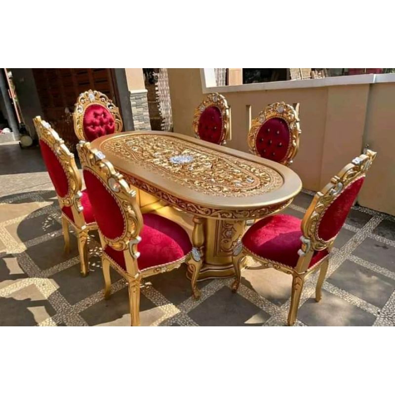 meja makan kursi makan ukiran