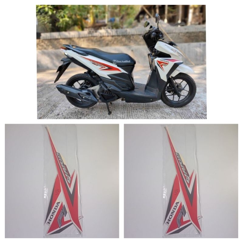 striping stiker new honda vario 125 led tahun 2015 2016 warna putih merah