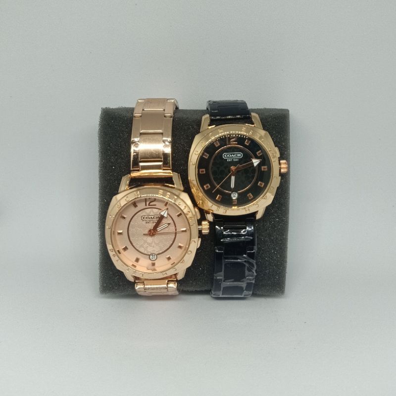 Jam Tangan Coach Premium Black & Rose Gold Jam Tangan Wanita