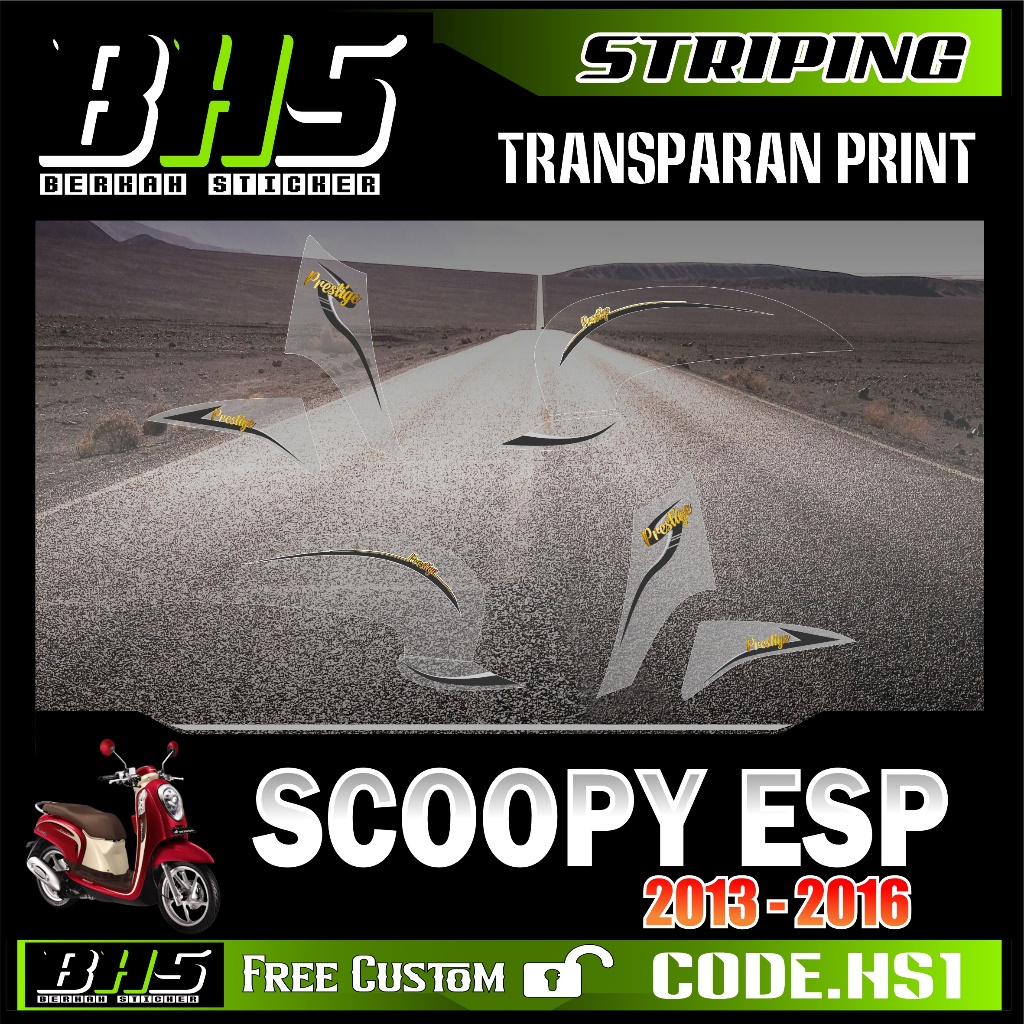 TRANSPARAN striping SCOOPY ESP ( 2013-2016 ) Variasi striping motif scoopy esp code Hs1