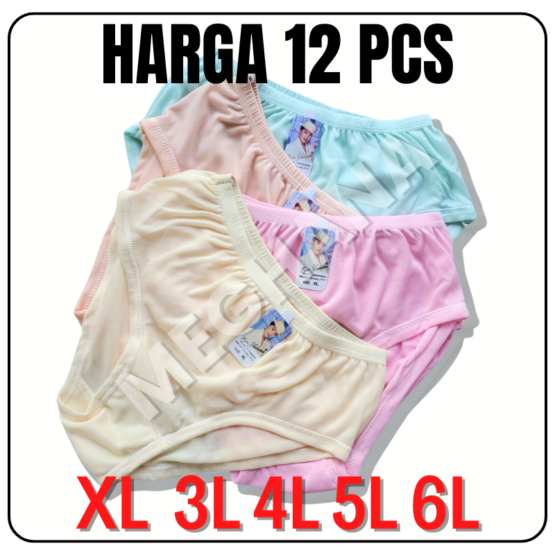 (L XL 3L 4L 5L 6L) GROSIR 12 PCS CELANA DALAM WANITA 1 LUSIN CD WANITA LUSINAN MURAH JUMBO