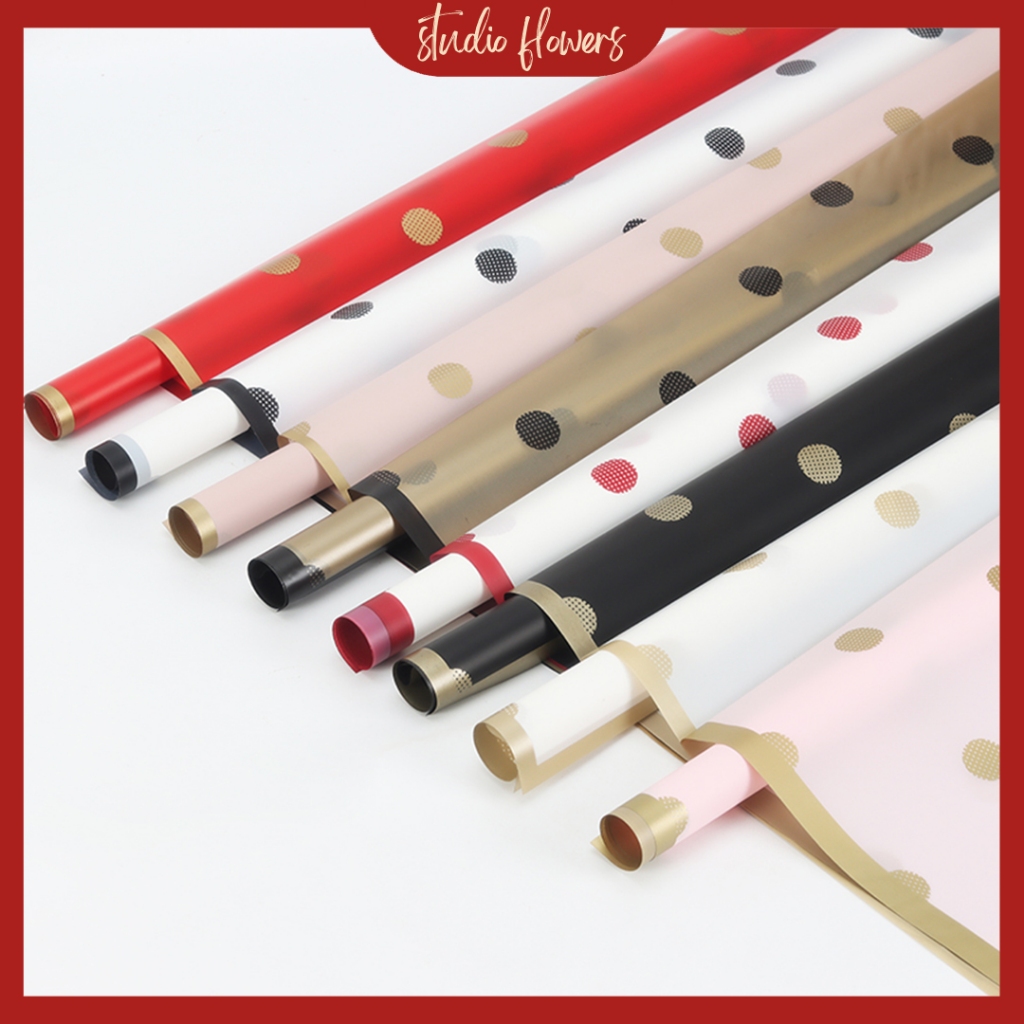 

(20 LEMBAR) Flower Wrapping Polkadot Cellophane Kertas Buket Bunga Motif Polkadot KB6030