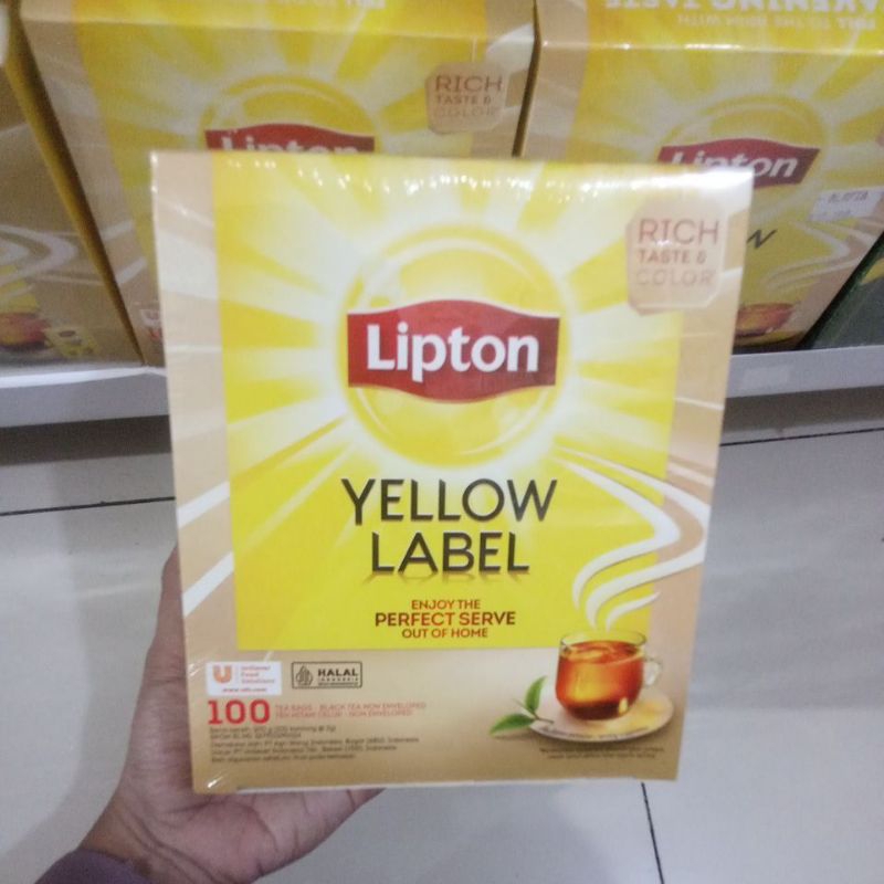 

TEH LIPTON YELLOW LABEL Lokal Black Tea Non Enveloped berat bersih 200gr (100kantong@2gr)