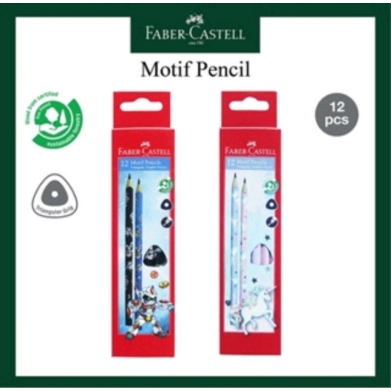 

Pensil Motif 2B Faber Castell Bentuk Segitiga Motif Robot dan Unicorn