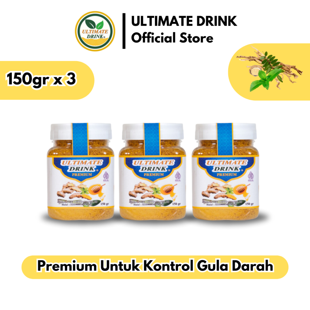 

ULTIMATE DRINK - Premium 150gr 3pcs Serbuk Minuman Herbal Premium "Stevia