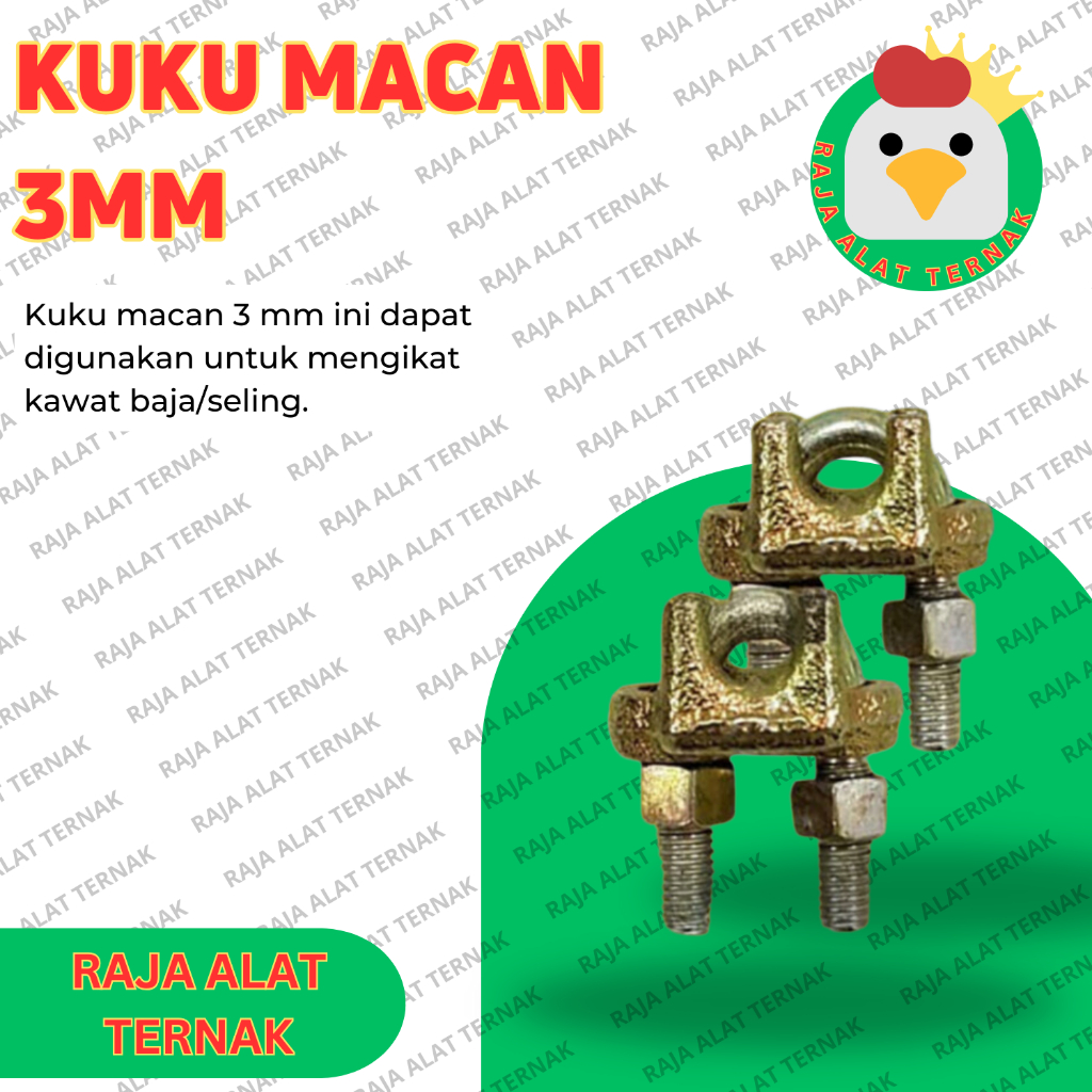 Raja Ternak Kuku Macan / Klem Seling 3 mm