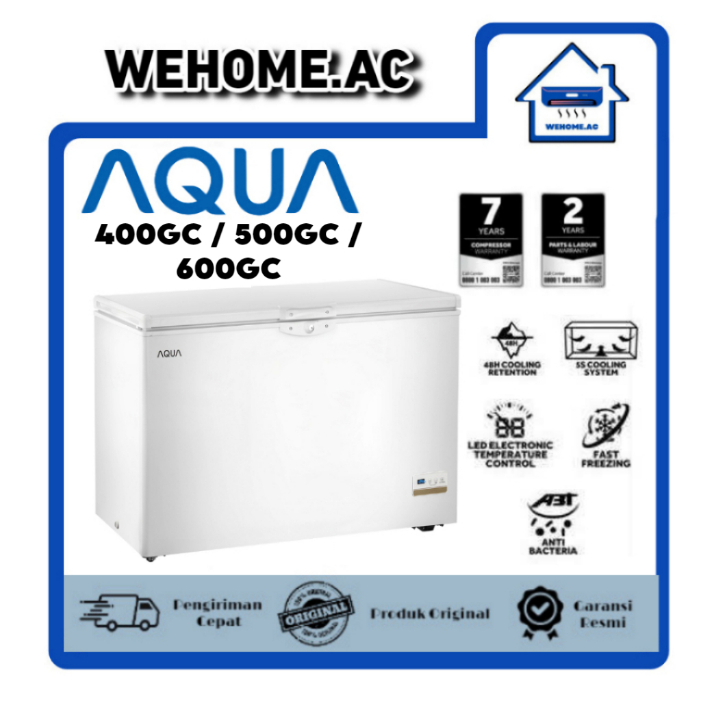 Chest Freezer Aqua AQF 400GC / 500GC / 600GC Freezer Box Lemari Pembeku Aqua 400 / 500 / 600 Liter