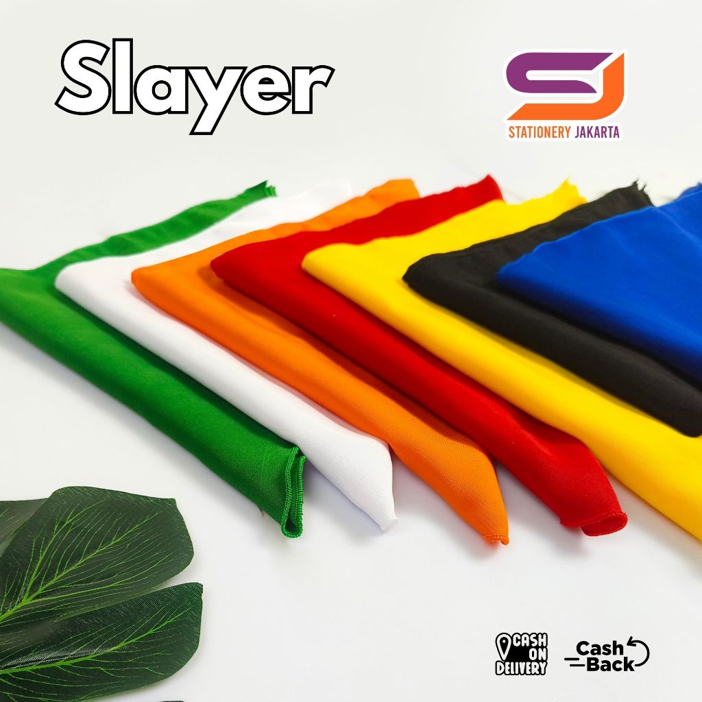 SLAYER SYAL BANDANA IKET SEGITIGA POLOS PANITIA HAJI UMROH & TOUR HIKING PENANDA ROMBONGAN UKURAN AN