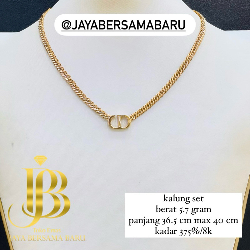 kalung set CD emas kadar 375%/8k