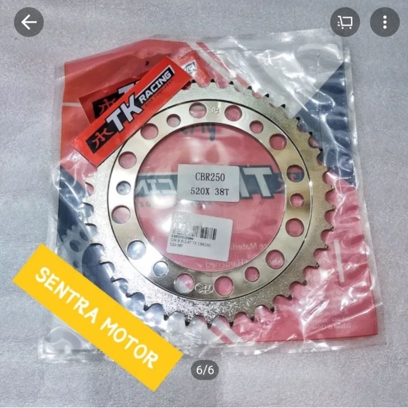 Gear Belakang CBR 250R CBU TK Racing 520 - Gear Belakang Khusus CBR 250 R CBU, CBR Thailand TK RACIN