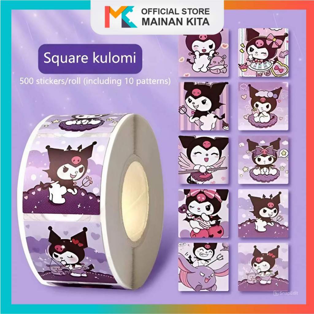 

MK625 Stiker Label Motif Kartun Lucu isi 500 Roll Stickers