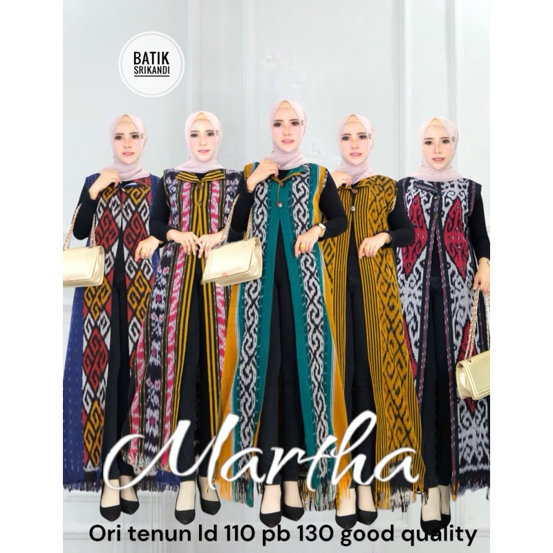 Atasan Wanita Outerwear Cardigan Long Outer tenun Kardigan Wanita Baju kerja Baju Batik atasan tenun