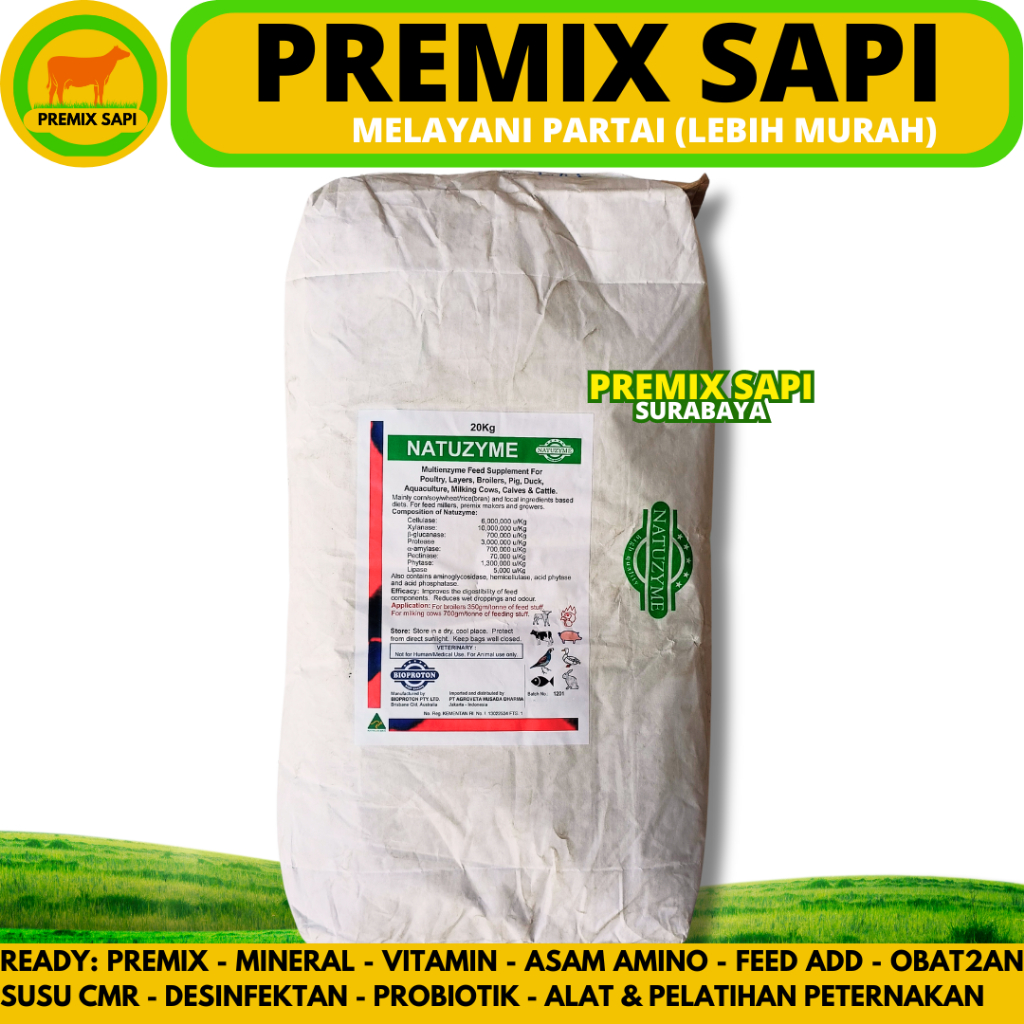 NATUZYME 1 KG - Multi Enzim untuk Ayam Bebek Babi Sapi Kambing Dan Ikan - Enzyme Ayam - Enzyme Terna