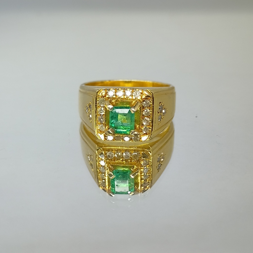 cincin fashion pria zamrud berlian eropa sangat bagus