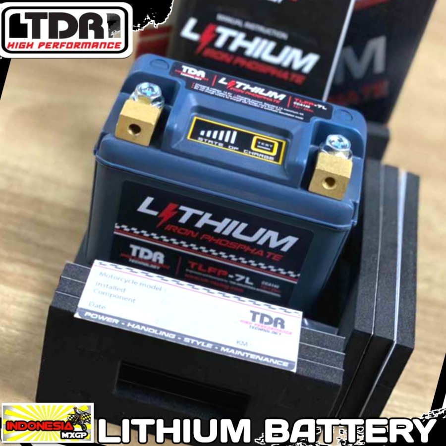 TDR RACING - LITHIUM TLFP-7L IRON PHOSPHATE BATTERY - 12V ACCU - AKI BEBEK - SPORT - MATIC SEPEDA MO