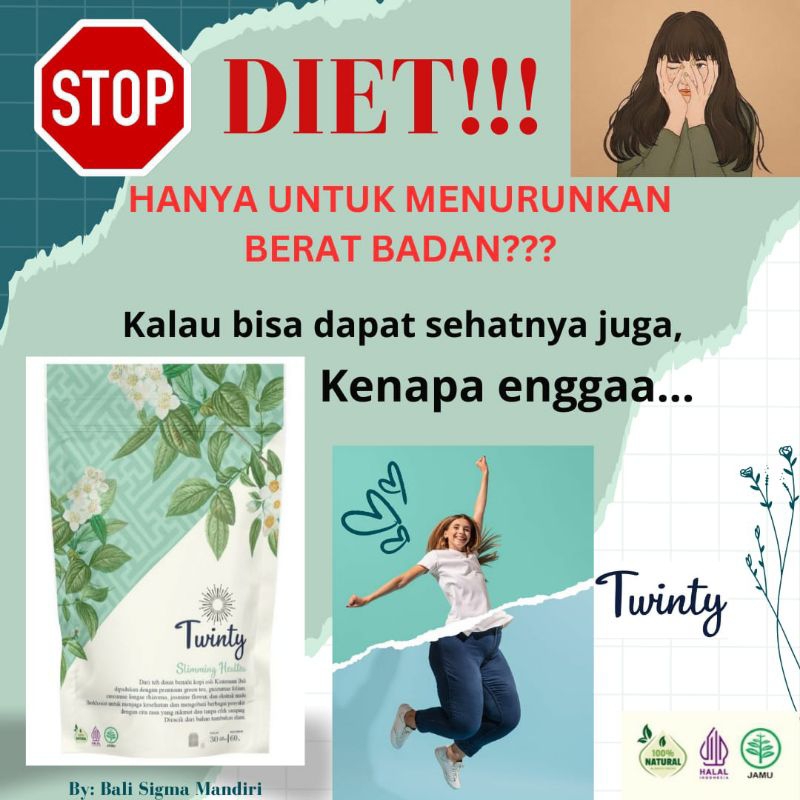 

Twinty Slimming Healtea / Teh Pelangsing / Teh Kesehatan / Teh Diet / Teh Herbal / Teh Diet Sehat