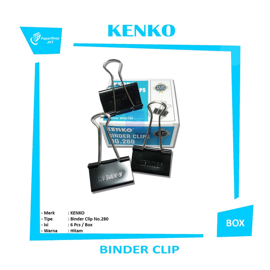 

Kenko - Binder Klip No.280 HARGA PER PACK Isi 6 Pcs