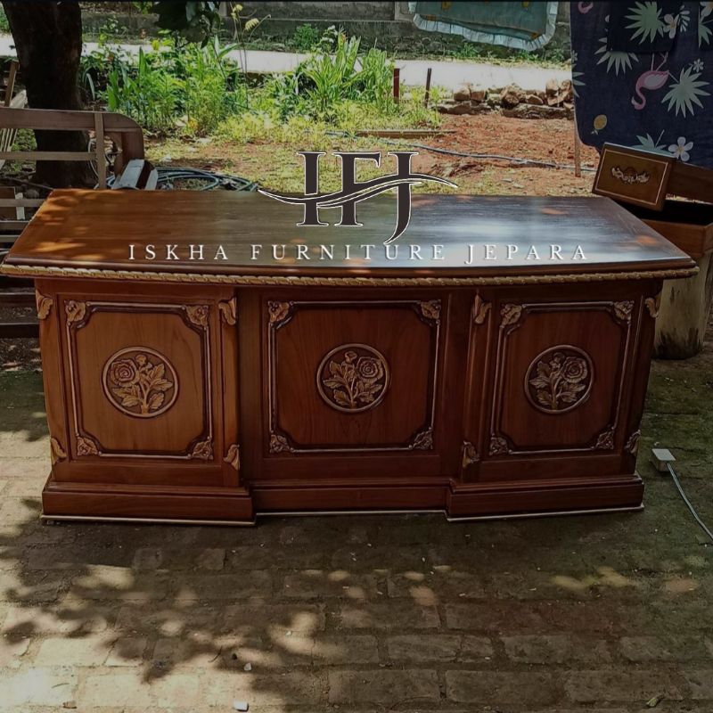 MEJA KANTOR SALINA UKIR_MEJA DIREKSI JATI_MEJA KERJA ELEGAN