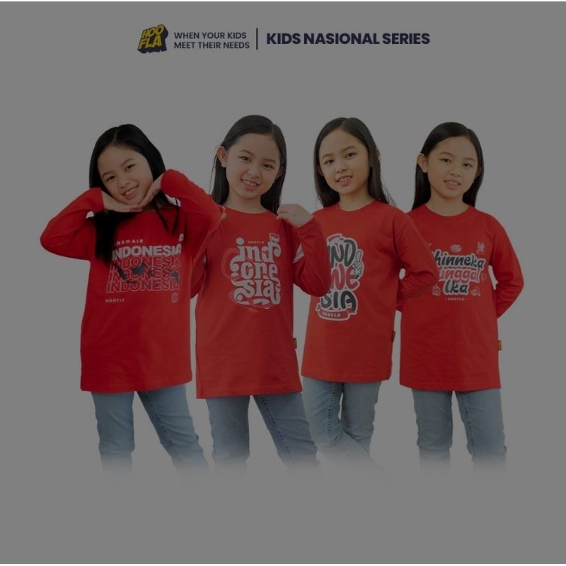 Kaos Kemerdekaan Merah Anak Lengan Panjang