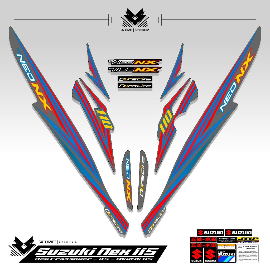 Striping Tvs Neo Nx 110 2023 2024 List Variasi Body Neo Nx Stiker Neo Nx 110 Sticker Variasi Motif 1