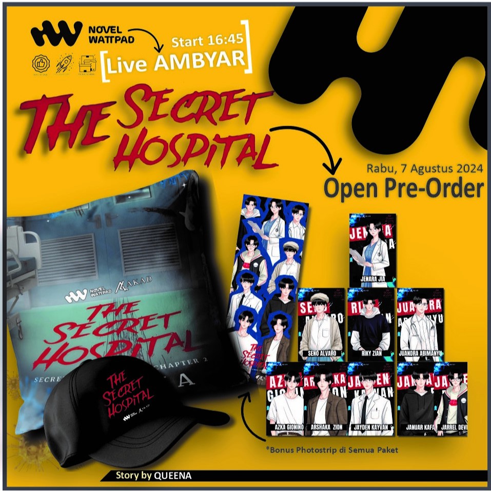 Novel The Secret Hospital + Queena Penerbit Akad Novelwattpad