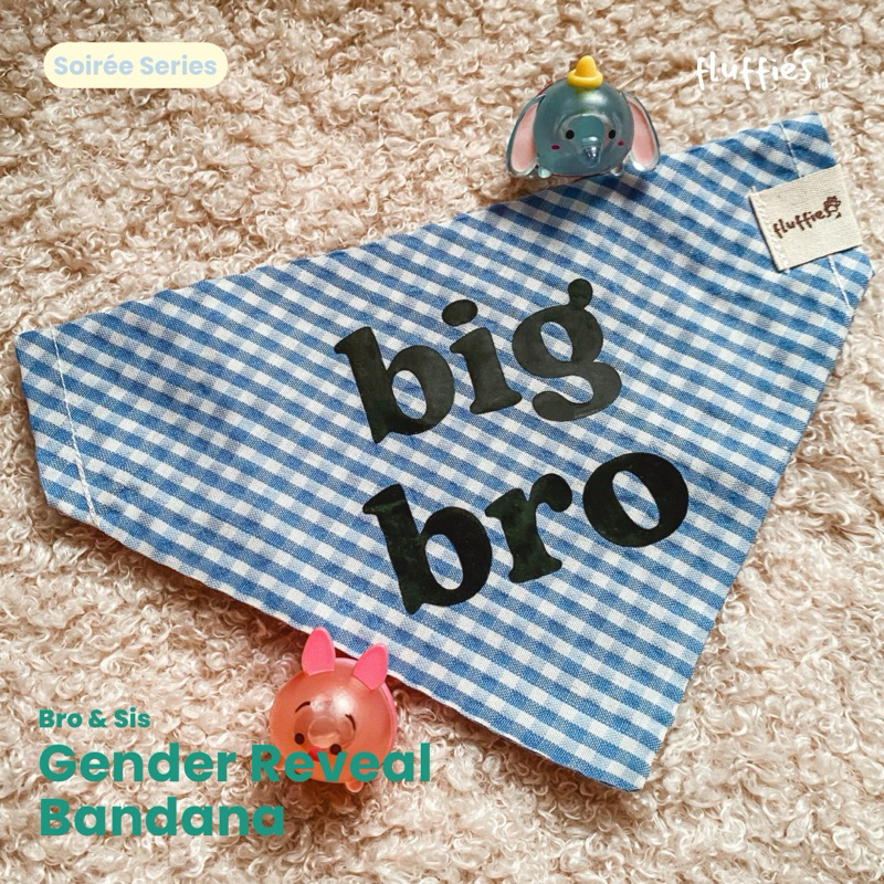 Fluffies.id | Bandana Bro & Sis Boy  Gender Reveal Series (Dog Gender Reveal Bandana / Cat Gender Re