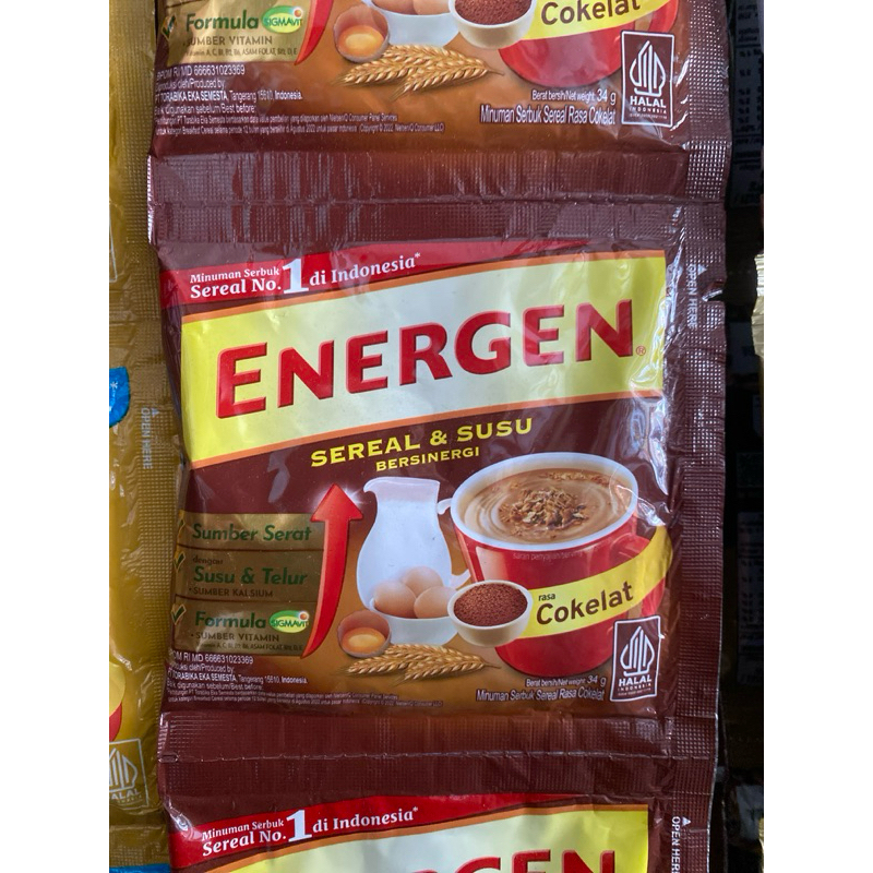 

energen rasa coklat 34gram 1 renteng isi 10pcs