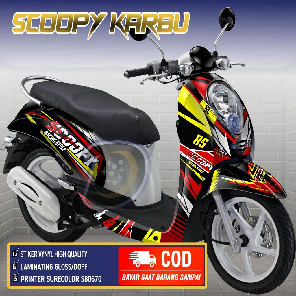 Stiker Scoopy Karbu Striping Honda Scoopy Lama Decal Scoopy Karbu Road Racing