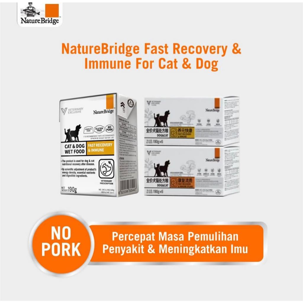 NATURE BRIDGE VETERINARY SUPER PREMIUM WET FOOD 190GR | MAKANAN KUCING BASAH | PAKAN KUCING
