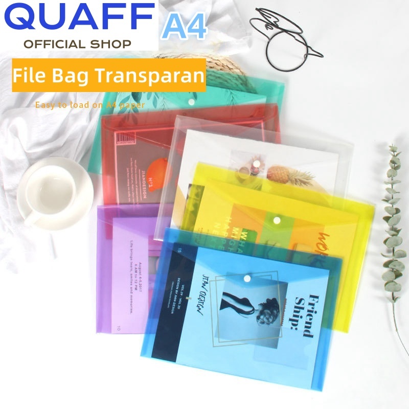 

File Bag / Transparan / Map Plastik Kancing / Tas Map Plastik A4 Anti Air