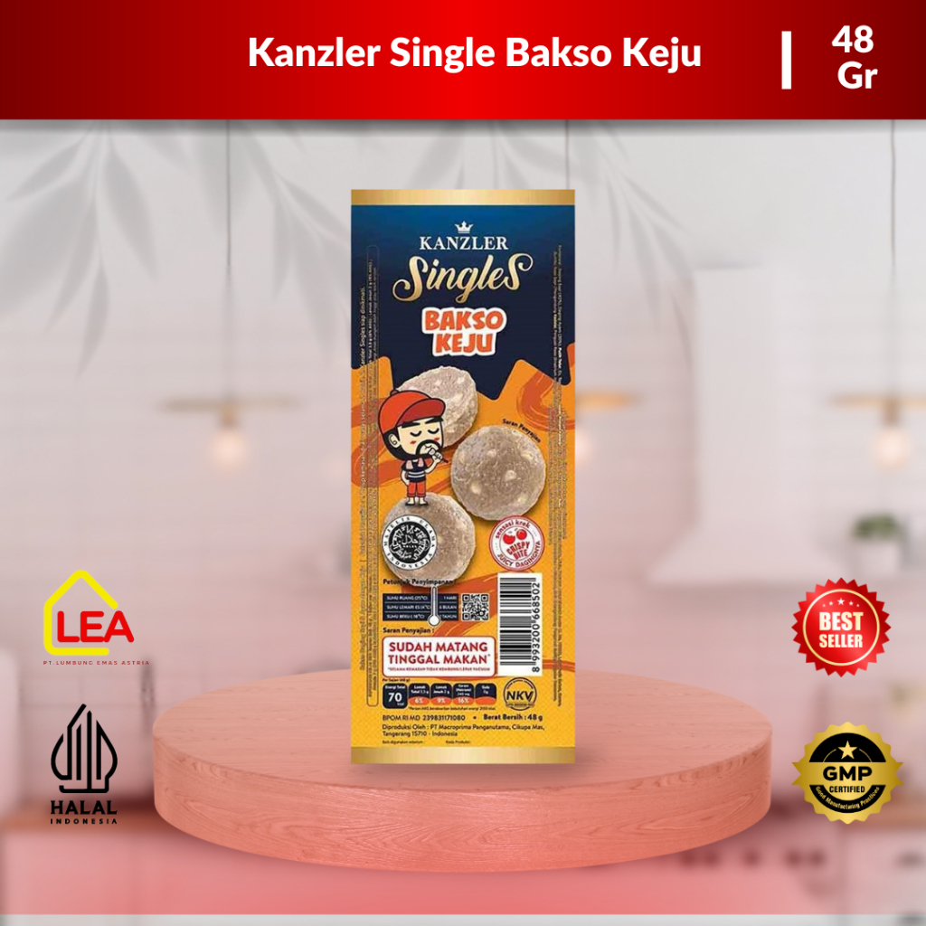 

Kanzler Single Bakso Keju 48gr / Baso Siap Makan Isi 4