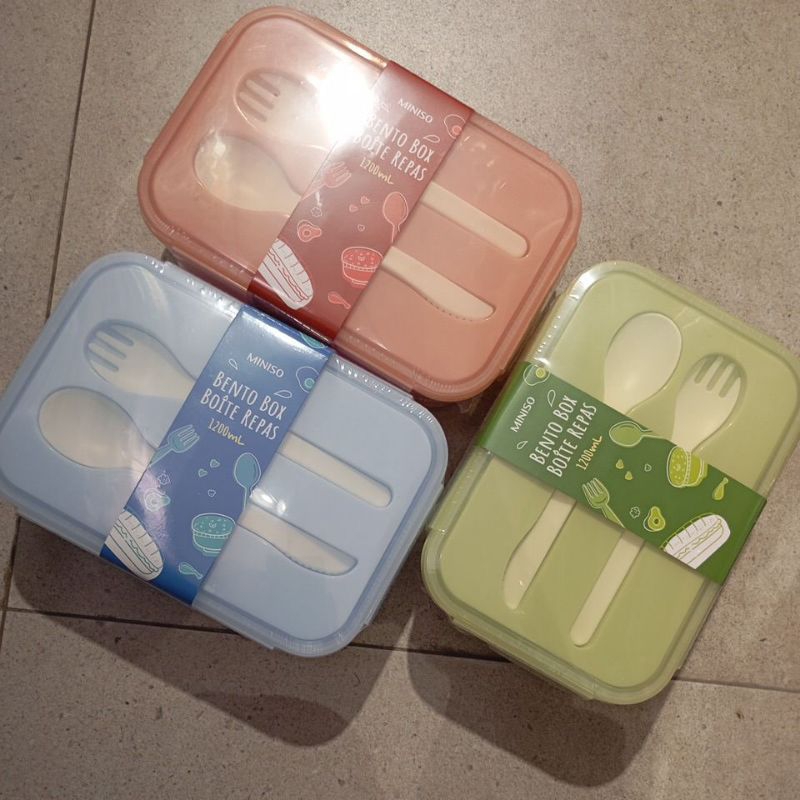 KOTAK MAKAN bento box miniso  1200ml