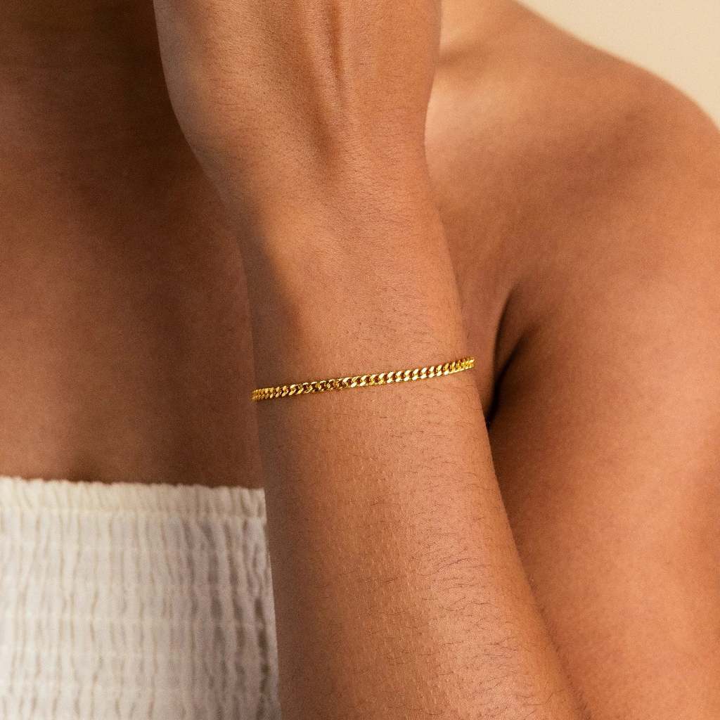 Rantai Pipih Besar / Sisik Naga - Gelang Titanium Wanita Anti Karat size 11-19cm