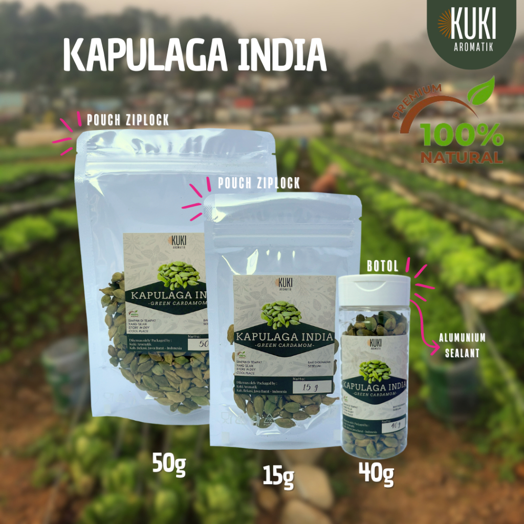 

Kapulaga Hijau India | Green Cardamom 15g 40g 50g | Bumbu Dapur | Rempah 100% Natural | Premium
