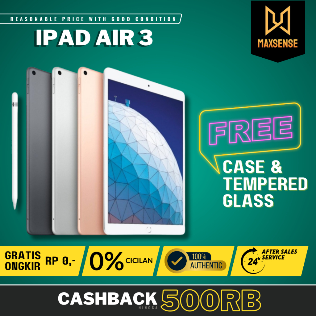 iPad Air 2 3 2019 10.5" 64GB 256GB WIfi Cellular Second Resmi Apple